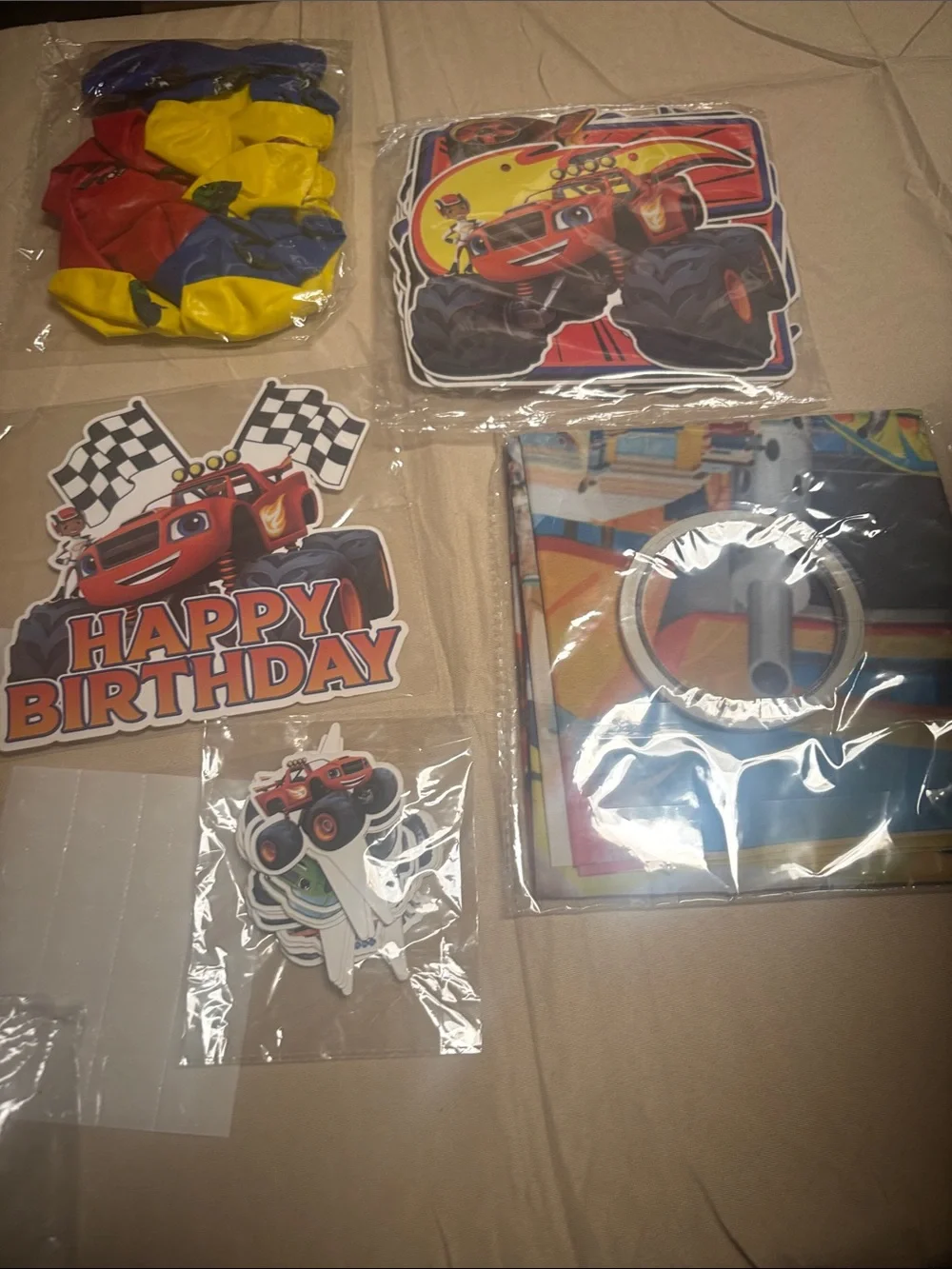 42 pcs Blaze and the monster Birthday Party Set - Red, Yellow, Blue